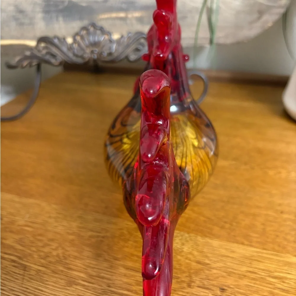 Large Robert Williams Studio Art Glass Rooster Figurine/ Paperweight